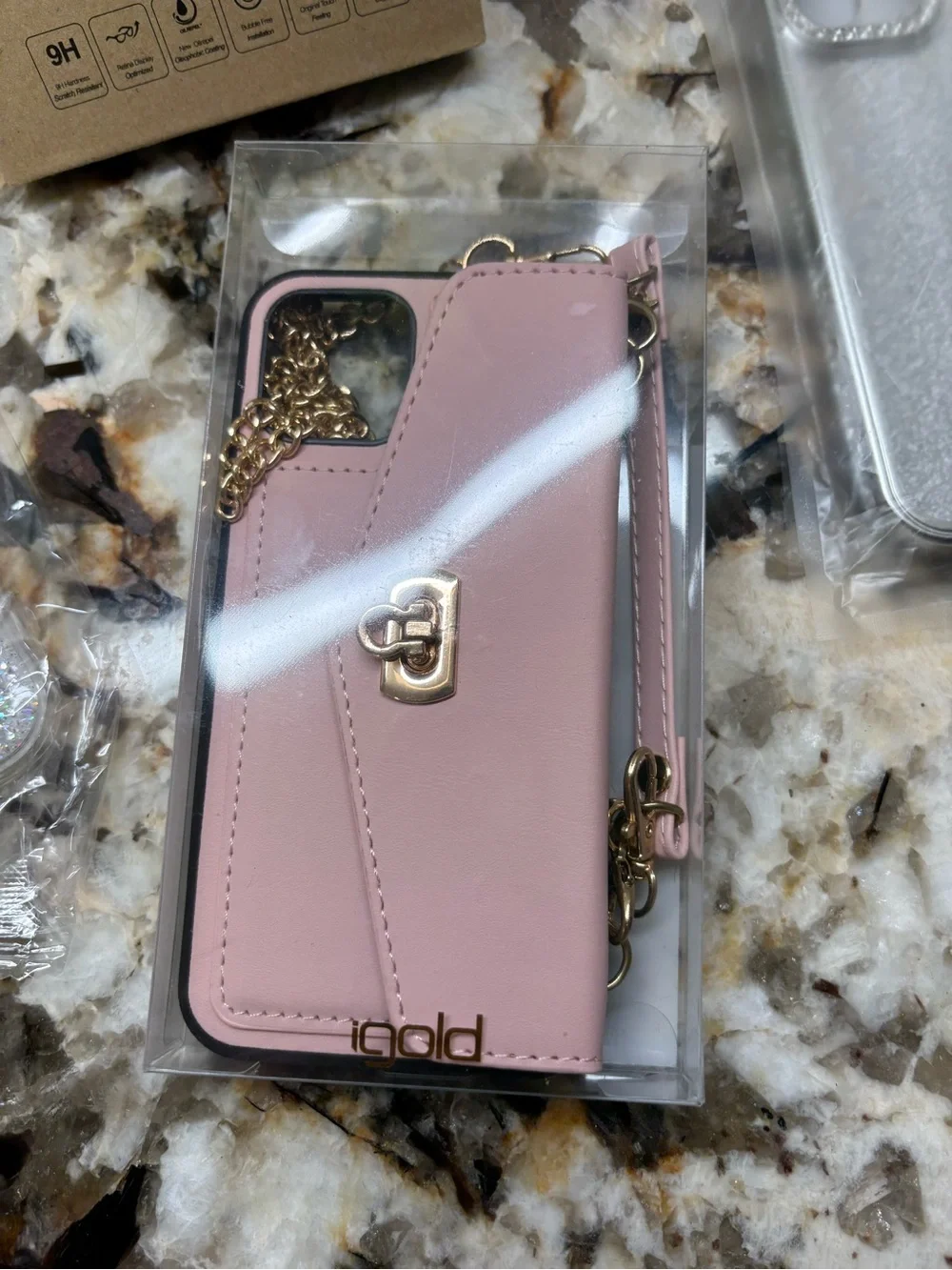 Goldie Pink Wallet Case for iPhone BUNDLE 12/12 Pro